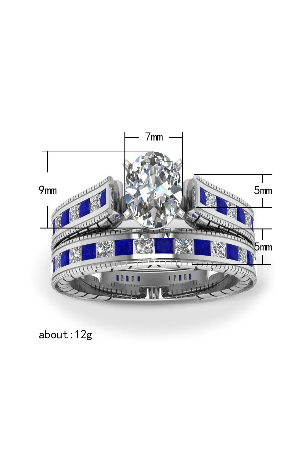 Anillo de zafiro azul