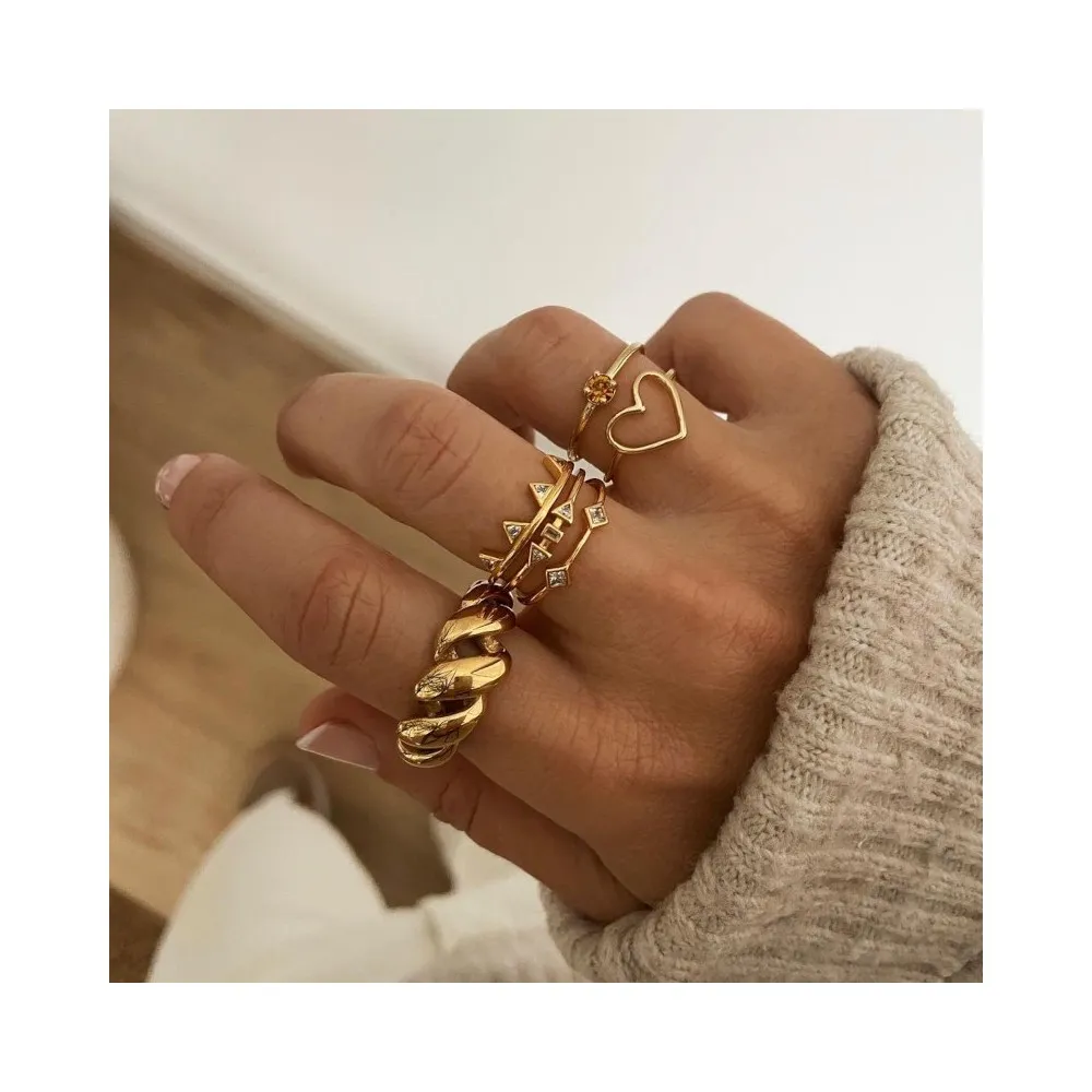 Anillo Dunya Champagne Oro