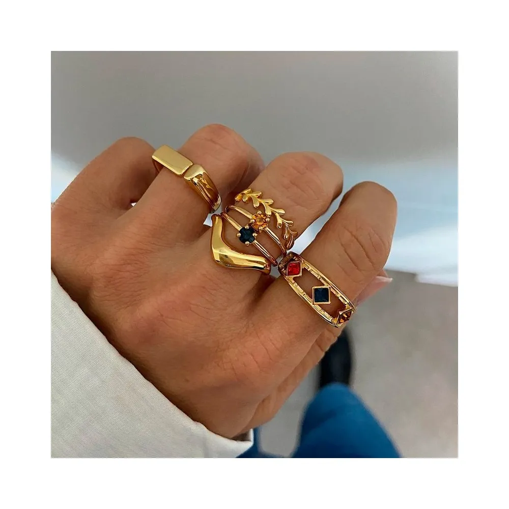 Anillo Dunya Champagne Oro