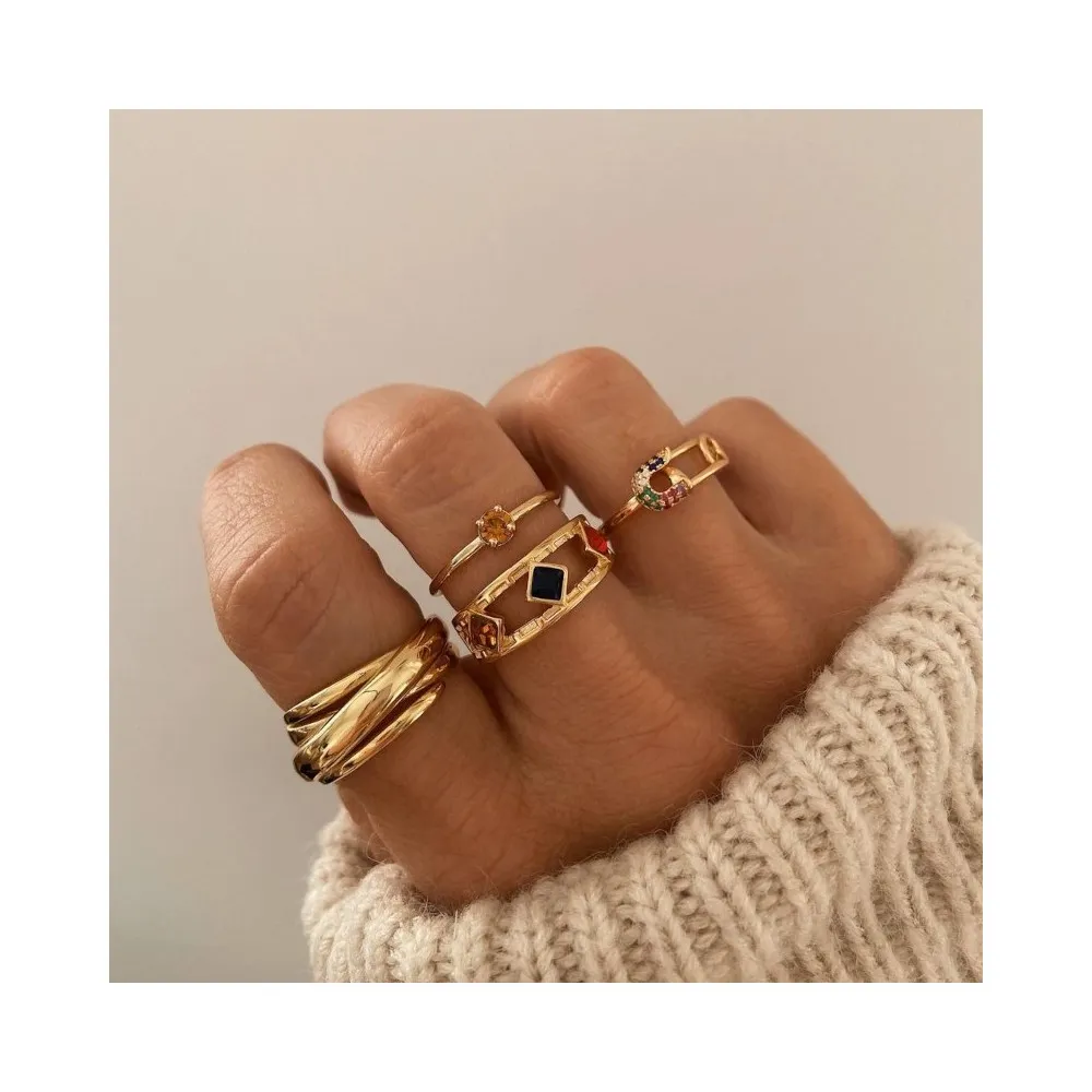 Anillo Dunya Champagne Oro