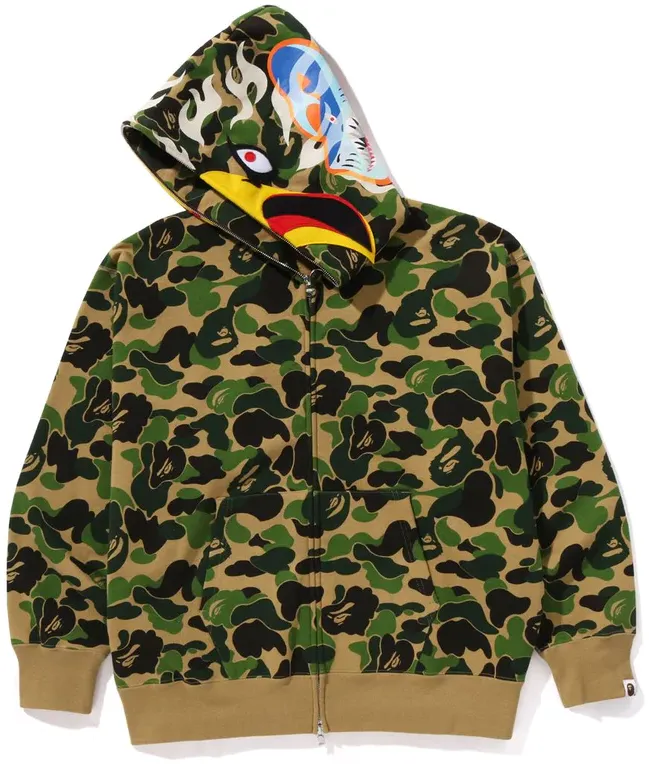 BAPE Bape x READYMADE ABC Camo Eagle Relaxed Fit Full Zip Hoodie Green