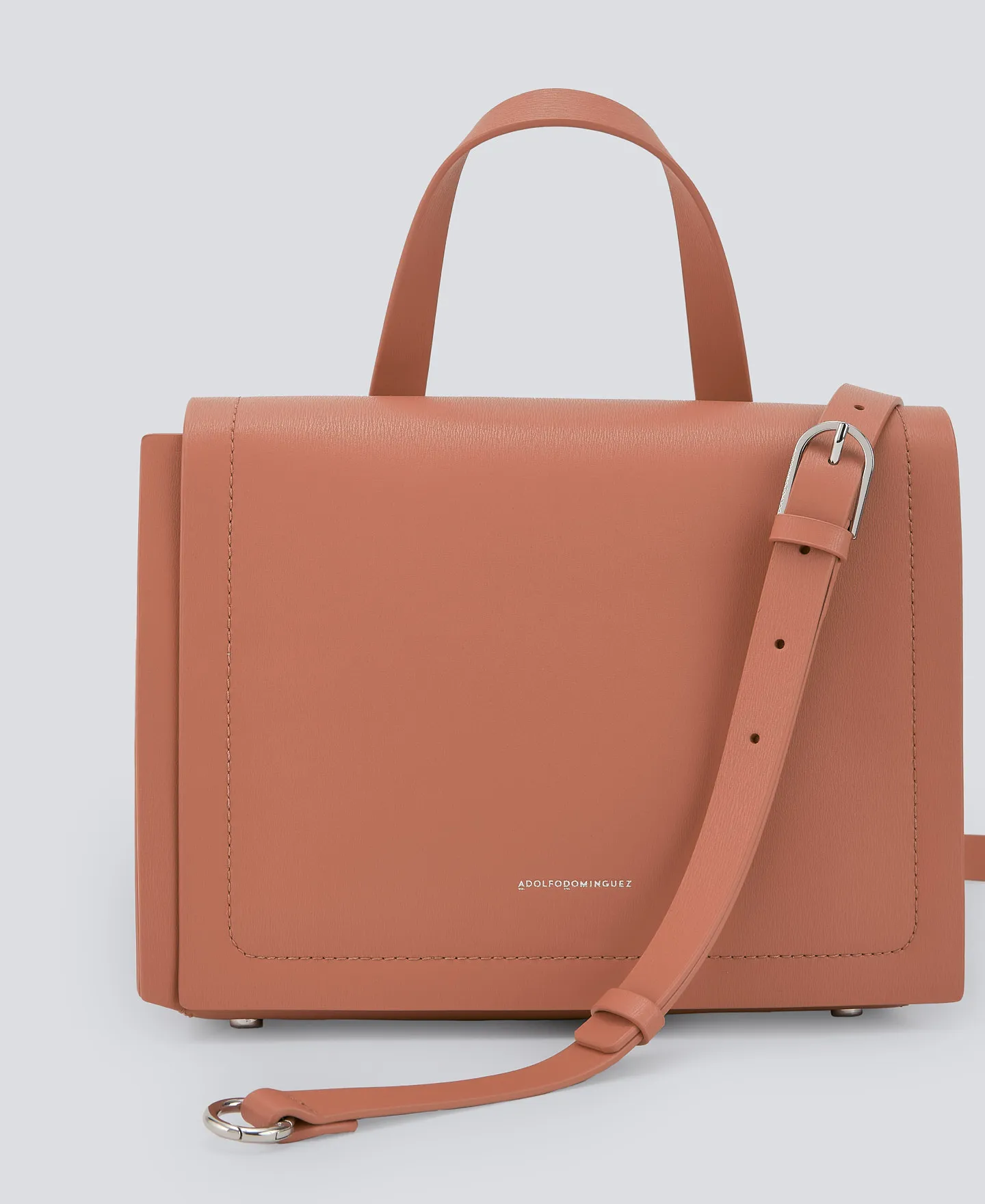 Bolso en piel responsable marrón mujer