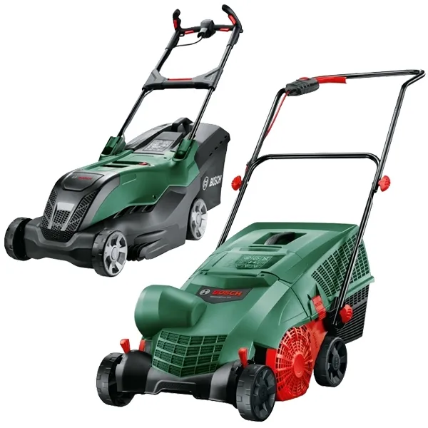 BOSCH  ADVANCEDROTAK 40650  CORTACéSPED ELéCTRICO, 1700 W, 40 CM, 50 L + BOSCH  UNIVERSALRAKE 900  AIREADOR DE CéSPED, 900 