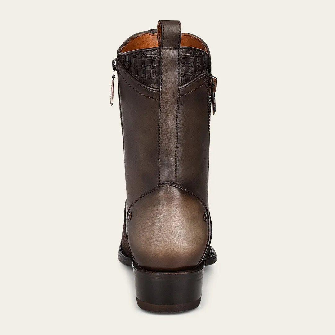 Bota fine western en piel genuina de elefante para cabellero