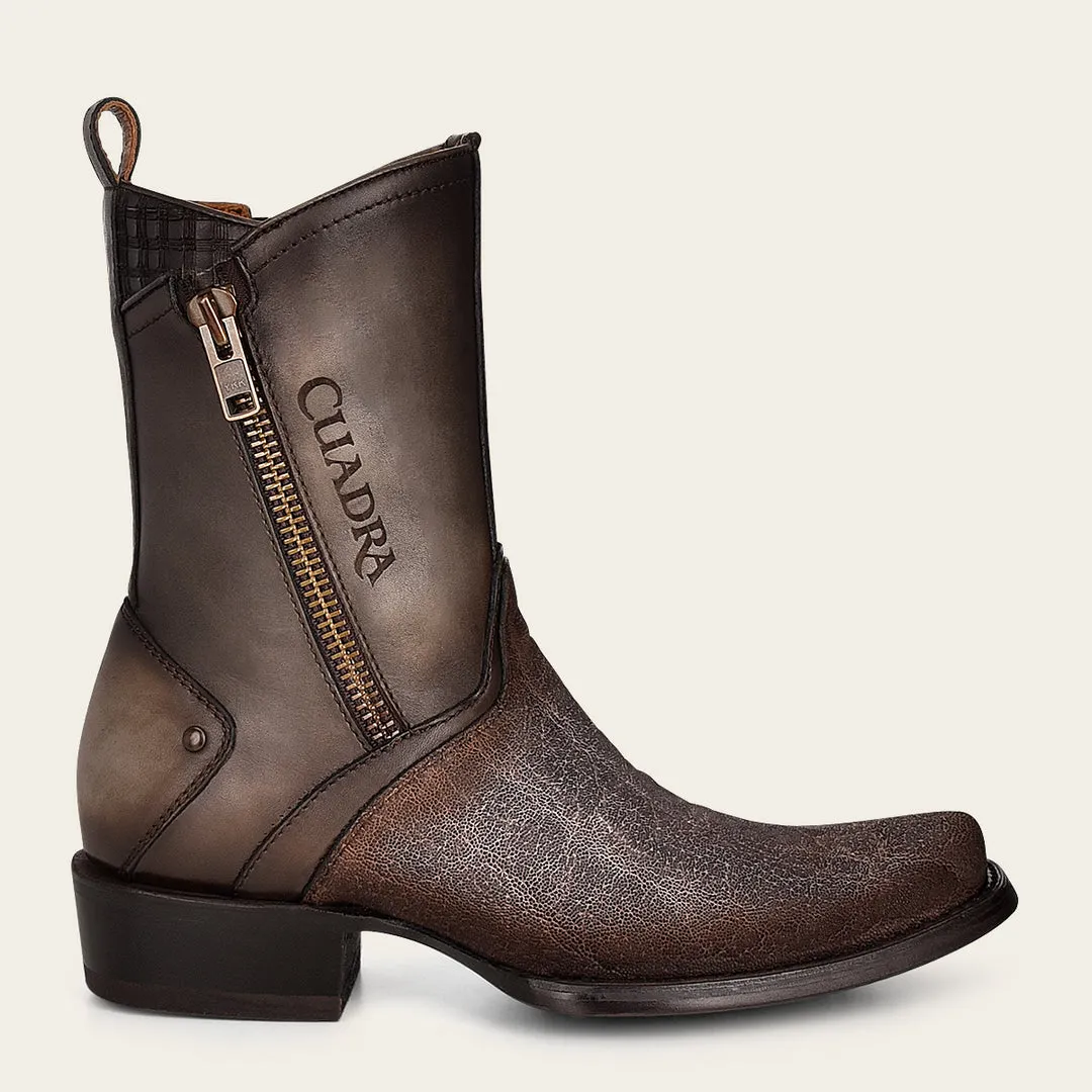 Bota fine western en piel genuina de elefante para cabellero