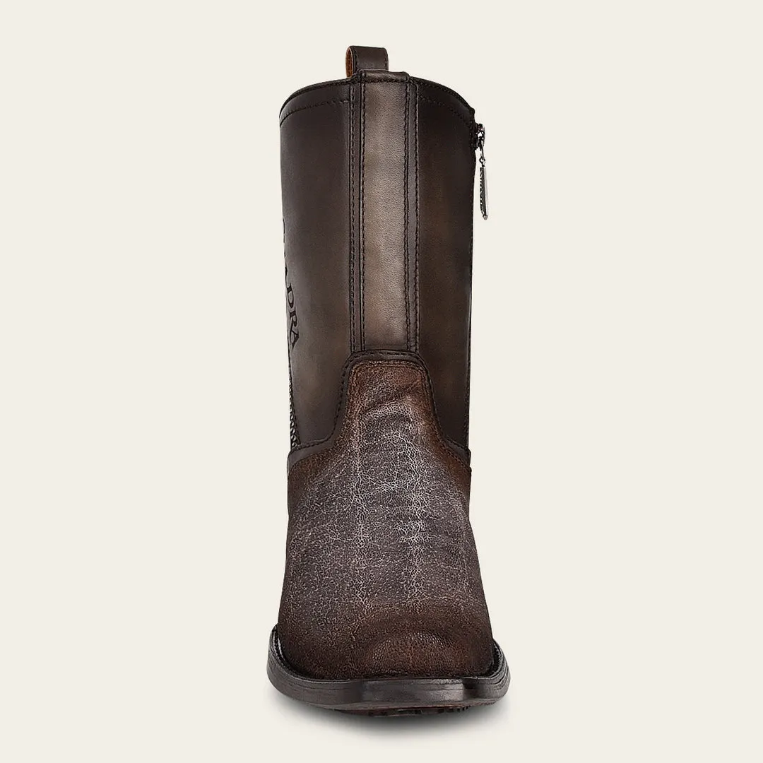Bota fine western en piel genuina de elefante para cabellero