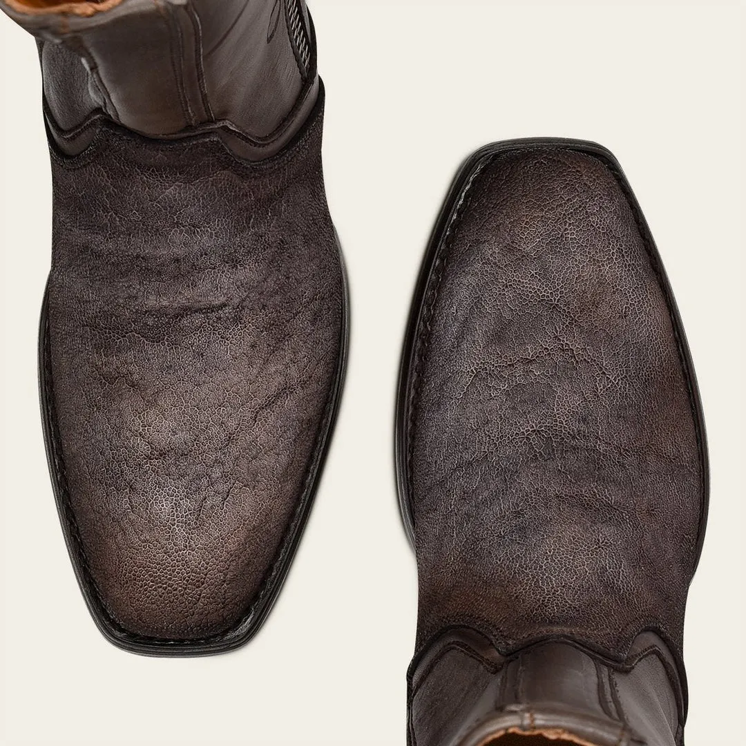 Bota fine western en piel genuina de elefante para cabellero