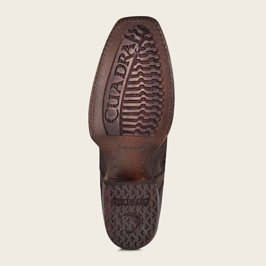Bota fine western en piel genuina de elefante para cabellero