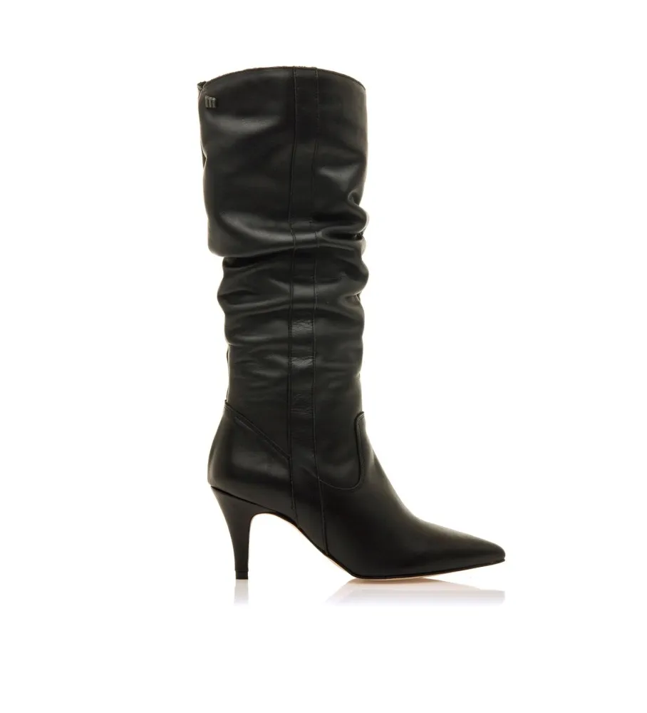 BOTAS DE PIEL CHANTAL NEGRO ALTURA TACóN 8CM