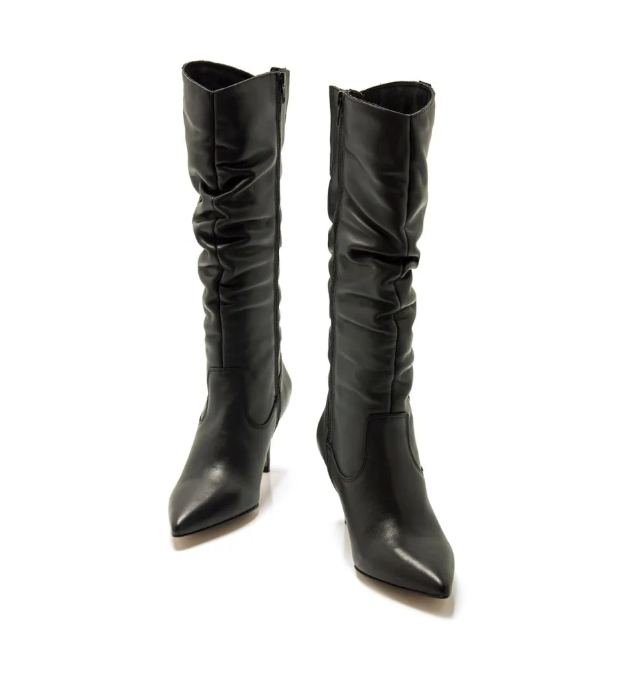 BOTAS DE PIEL CHANTAL NEGRO ALTURA TACóN 8CM