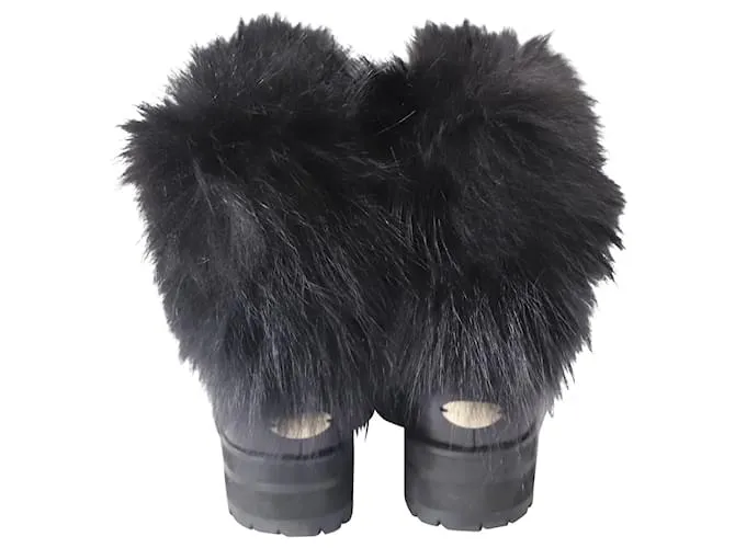 Botines con adornos de piel de Jimmy Choo en cuero negro 