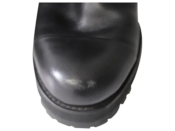 Botines con adornos de piel de Jimmy Choo en cuero negro 