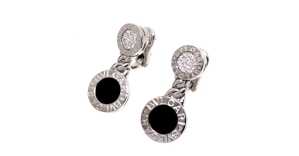 Bulgari Pendientes de clip Bvlgari Bvlgari de diamante y ónice Blanco 