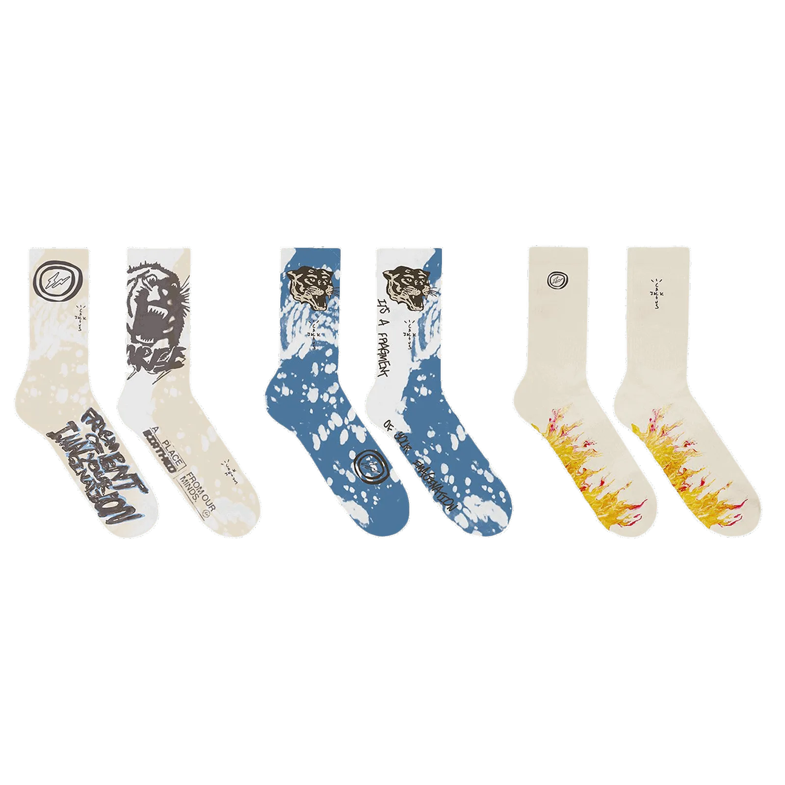 Cactus Jack by Travis Scott Fragment x 3 Pack Socks