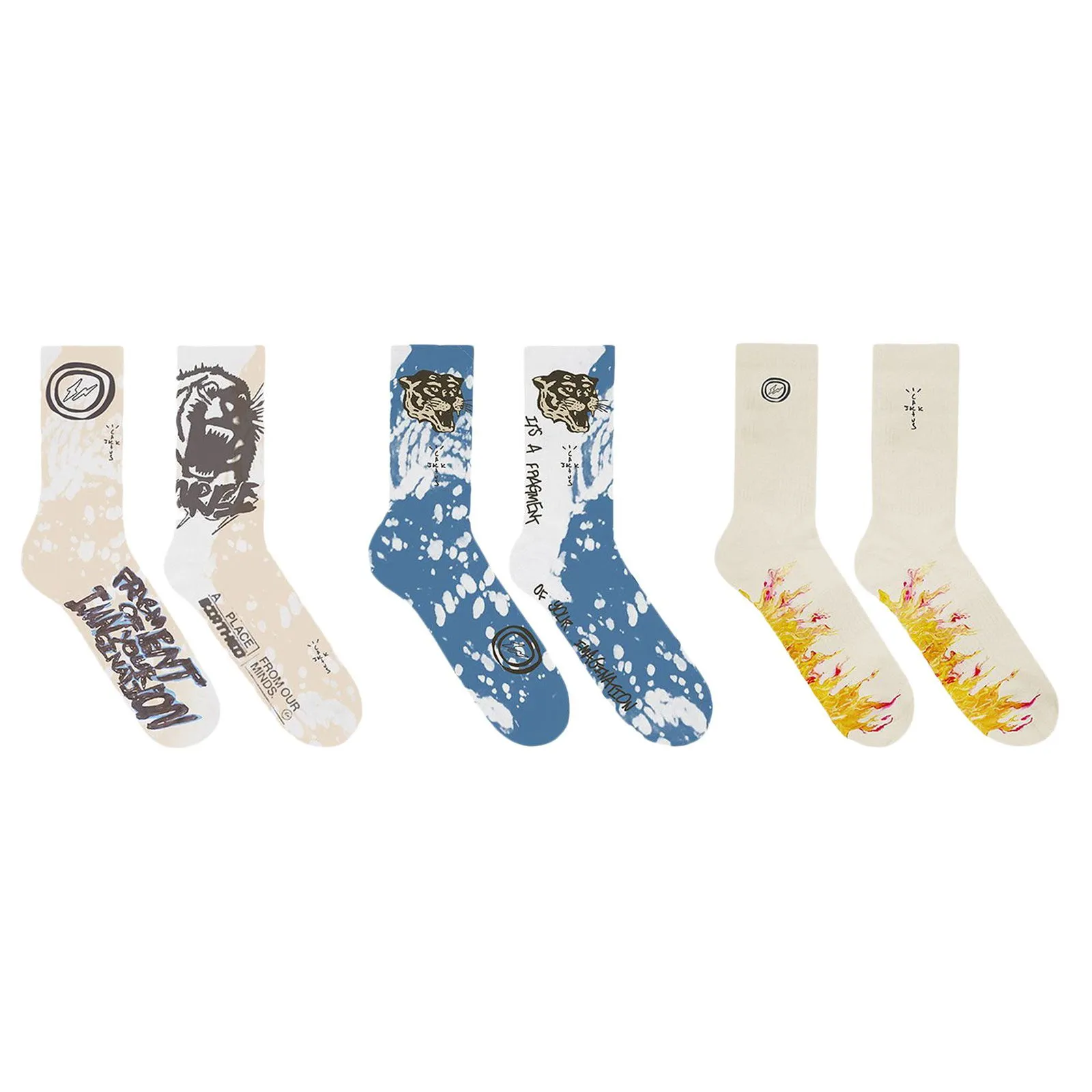 Cactus Jack by Travis Scott Fragment x 3 Pack Socks