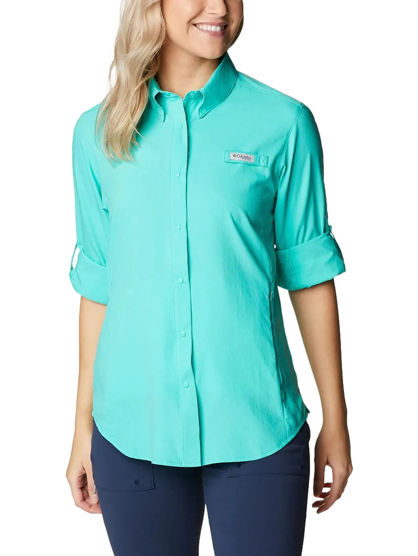 Camisa Columbia Tamiami Verde Para Mujer