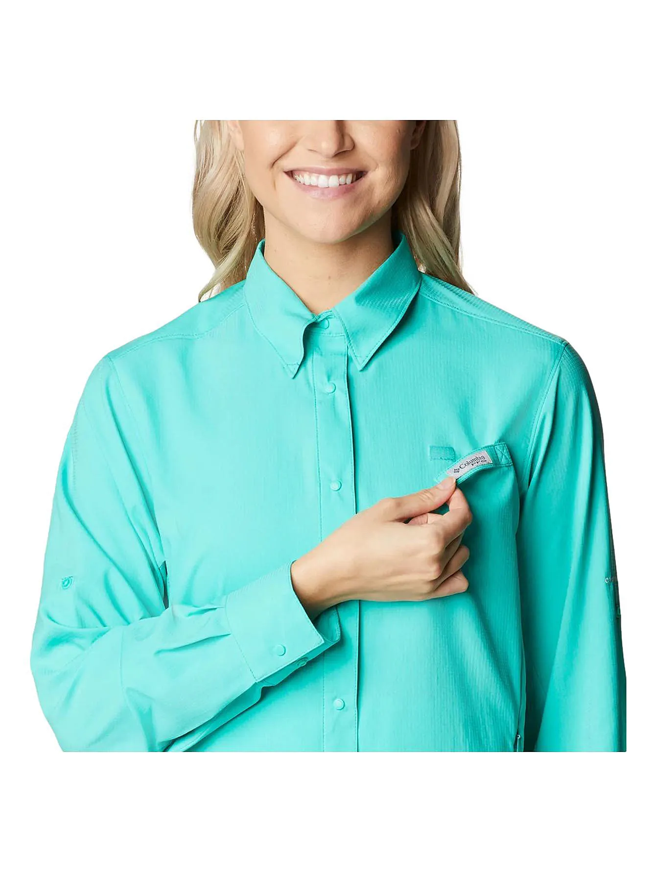 Camisa Columbia Tamiami Verde Para Mujer