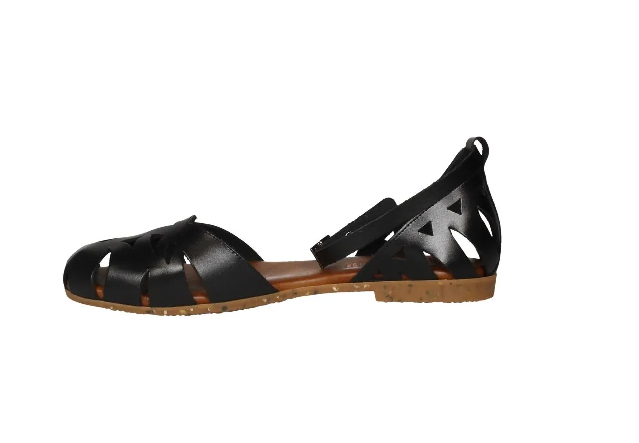 Cangrejera Piel Negro Calada Pulsera Tobillo