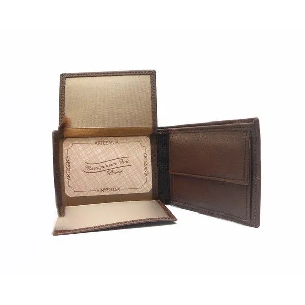 Cartera de piel para hombre con monedero, tarjetero y billetero