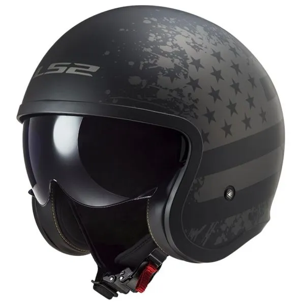 Casco LS2 Spitfire II Matt Black Flag OF599 