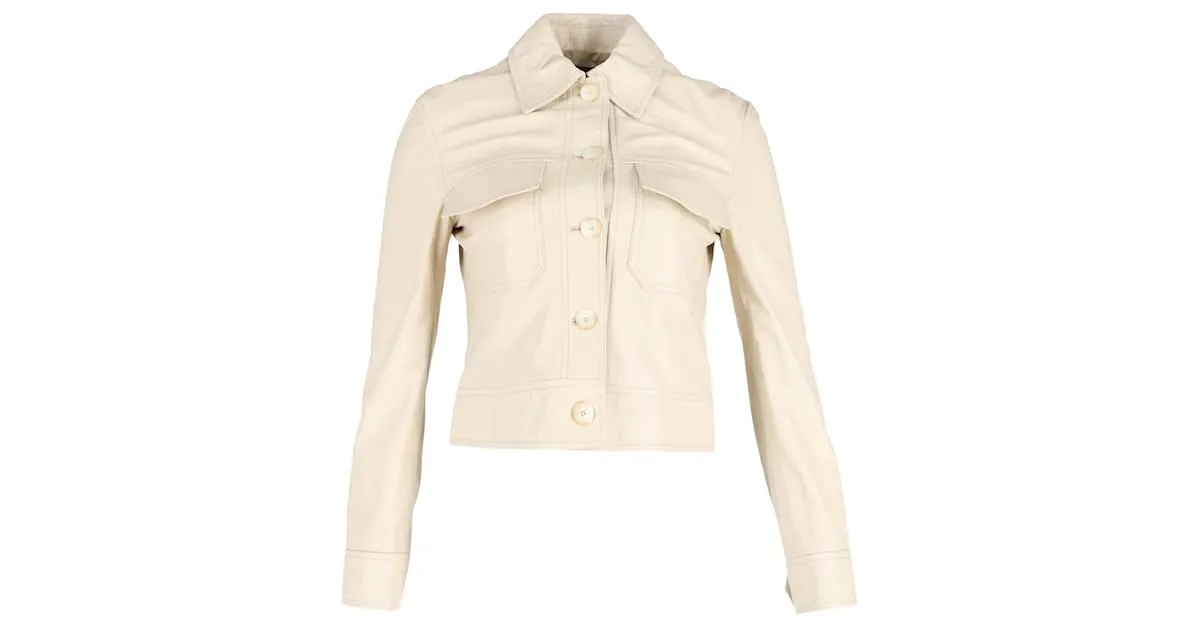 Chaqueta con botones Joseph en piel beige Castaño 