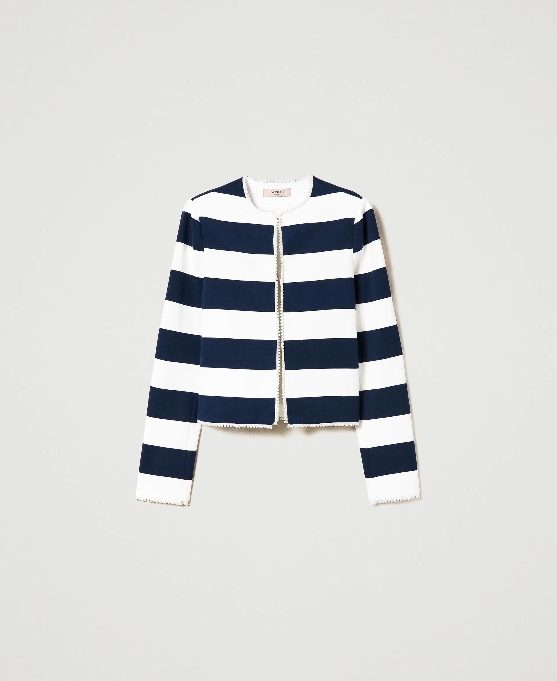 Chaqueta de rayas con cuentas