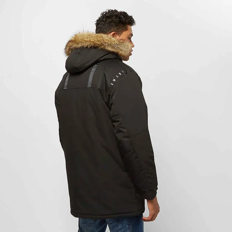 CHAQUETA INVIERNO GRIMEY HOMBRE CON CAPUCHA FORRADA INTERIOR PELO PANTERA V8 PARKA BLACK REF. GRPAR108BLK NEGRA