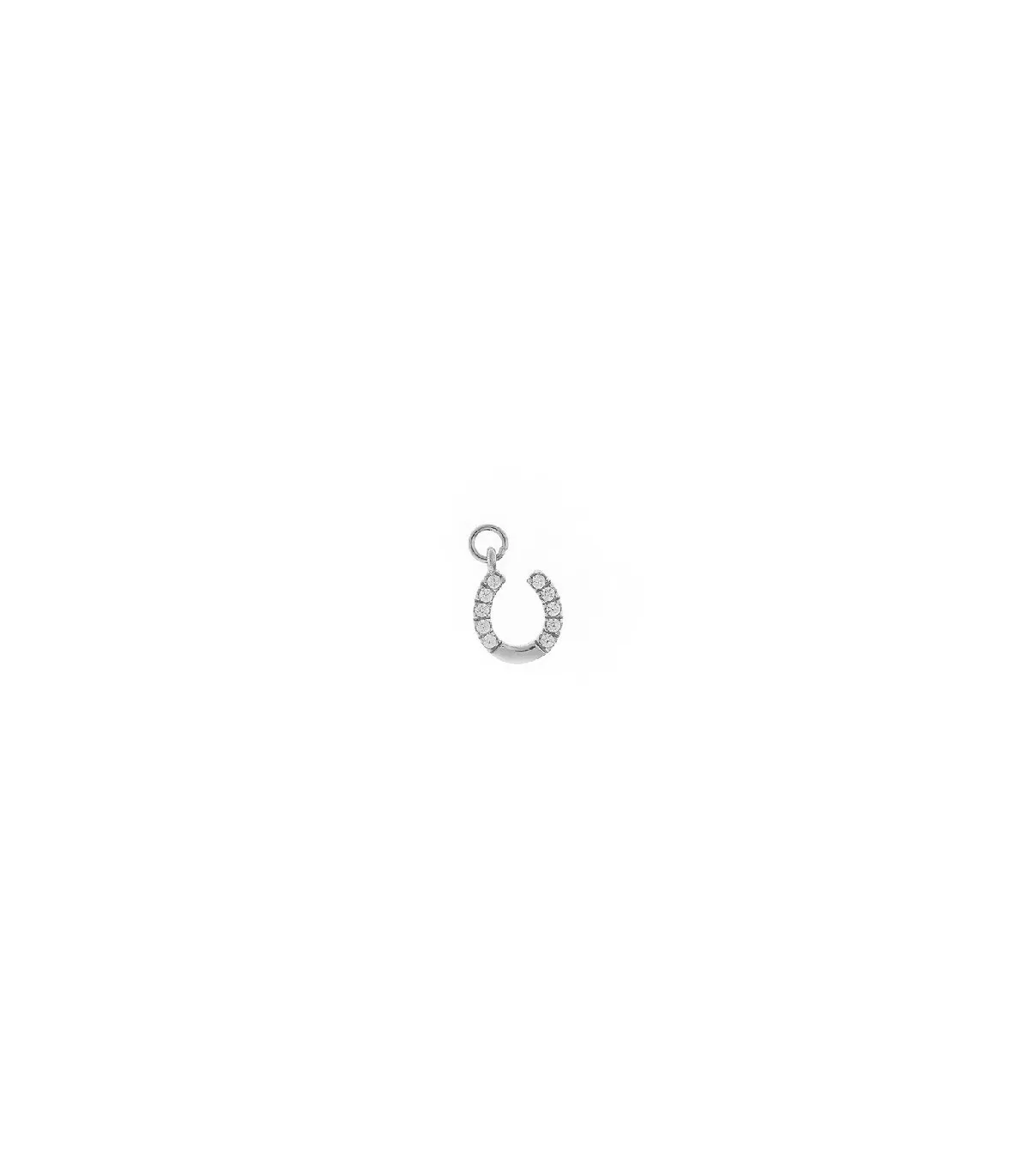 CHARM PLATA RODIO HERRADURA CIRCONITAS B  213CH078