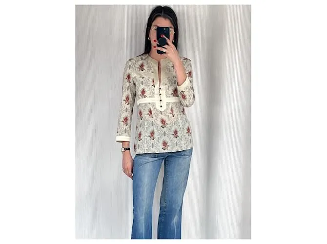 Chloé cloe/S 2003 Top estampado Plata 