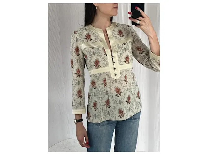 Chloé cloe/S 2003 Top estampado Plata 