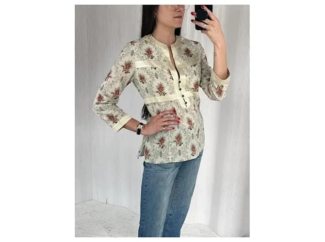 Chloé cloe/S 2003 Top estampado Plata 