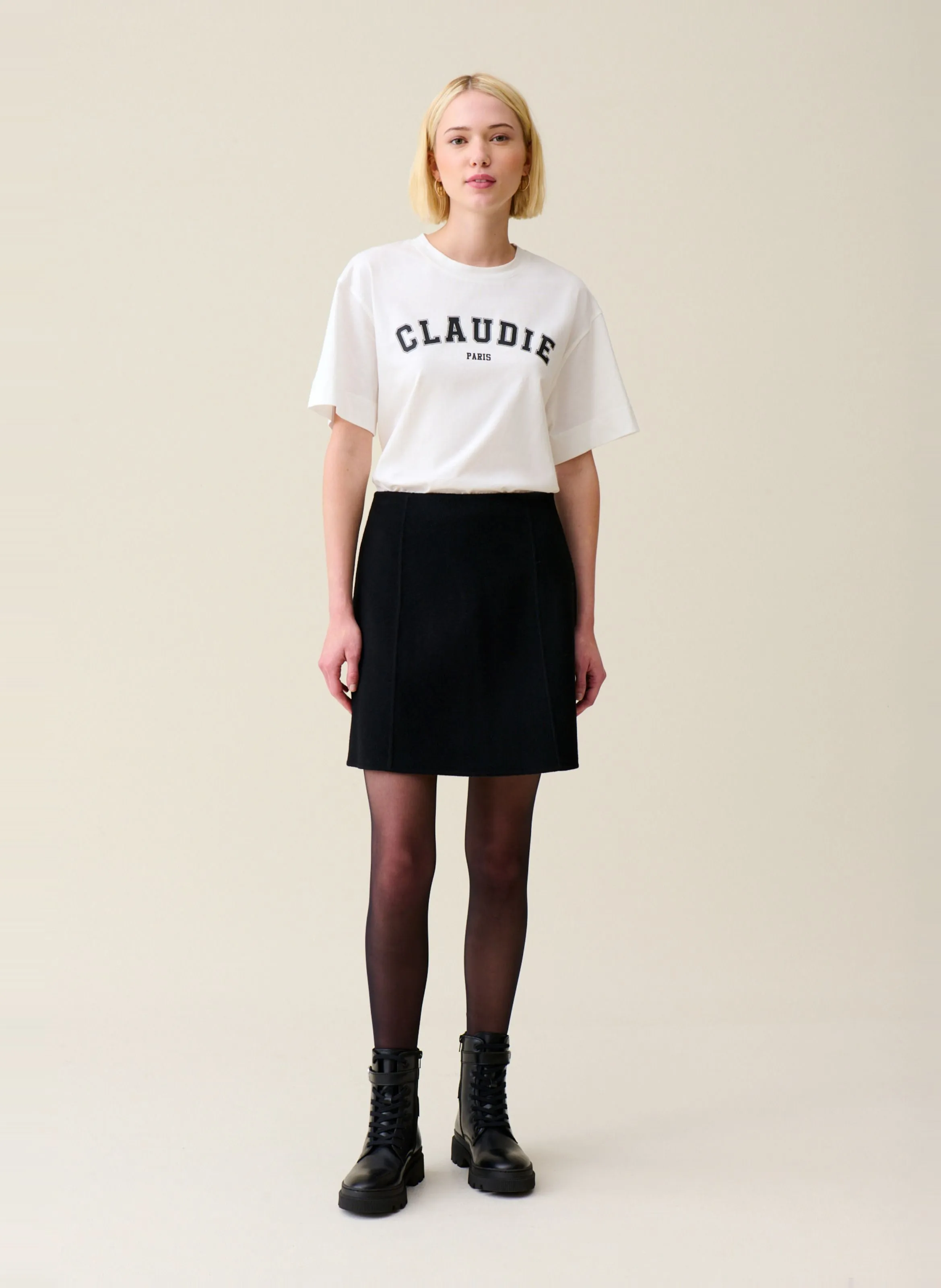 CLAUDIE PIERLOT Falda corta Clara en negro