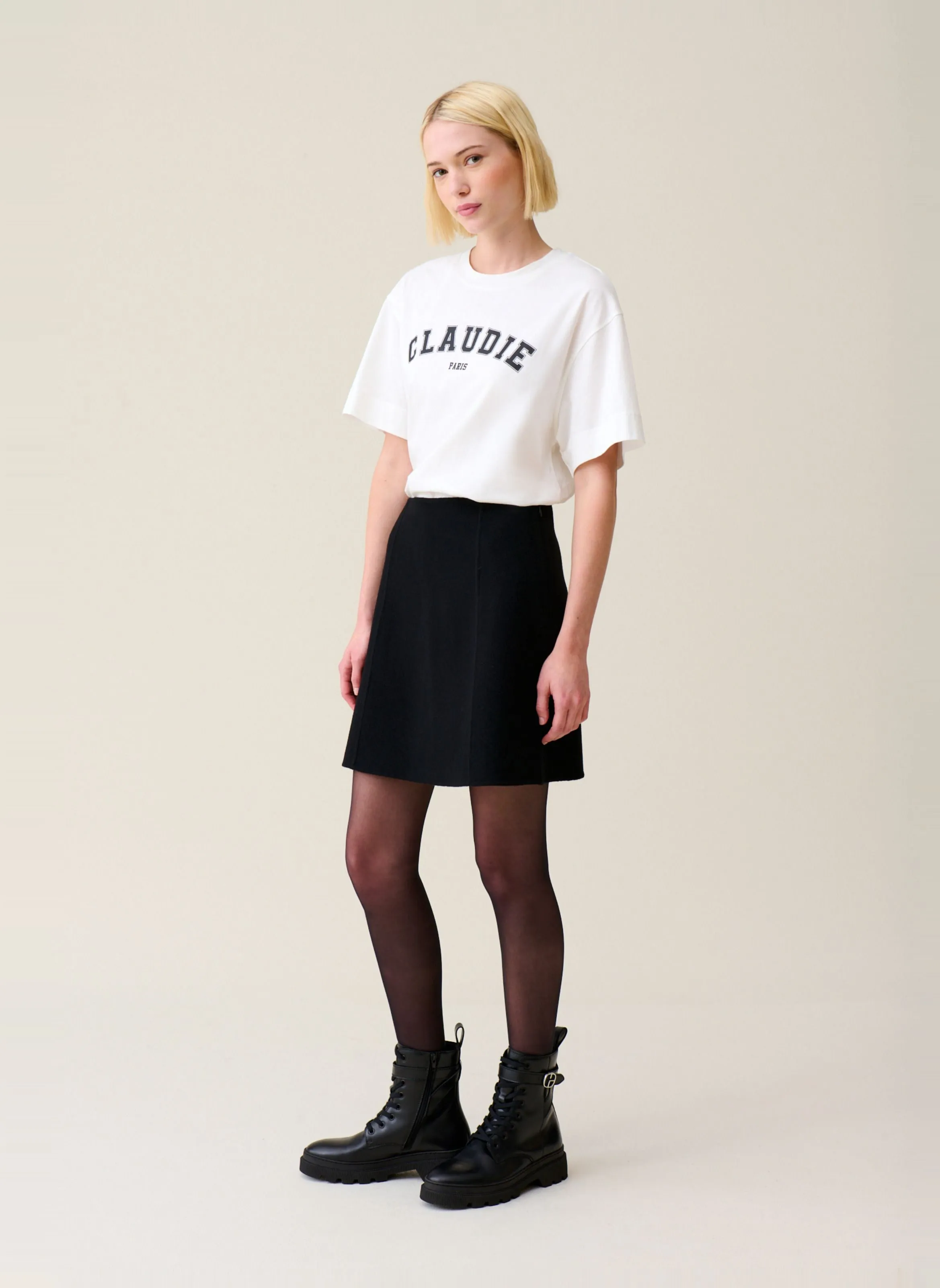 CLAUDIE PIERLOT Falda corta Clara en negro