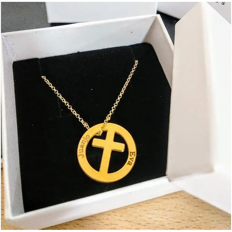 Colgante Cruz para grabar + cadena  plata de ley