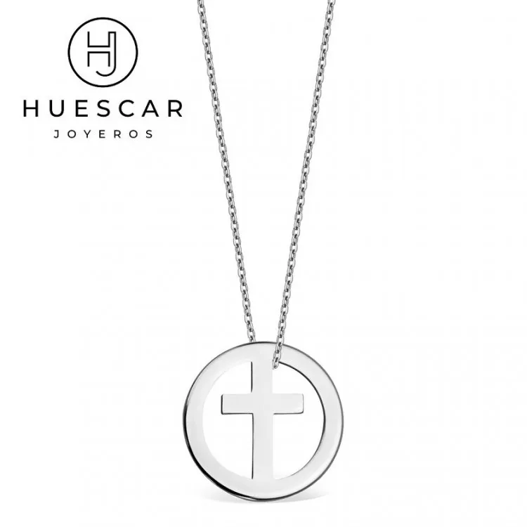 Colgante Cruz para grabar + cadena  plata de ley