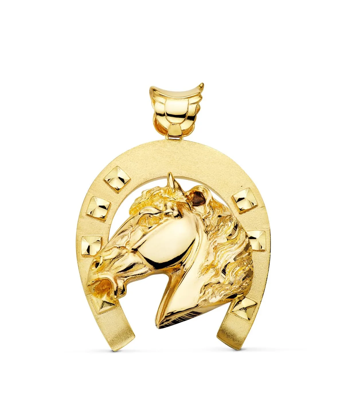 Colgante Herradura y Caballo Oro 18 K 50 mm