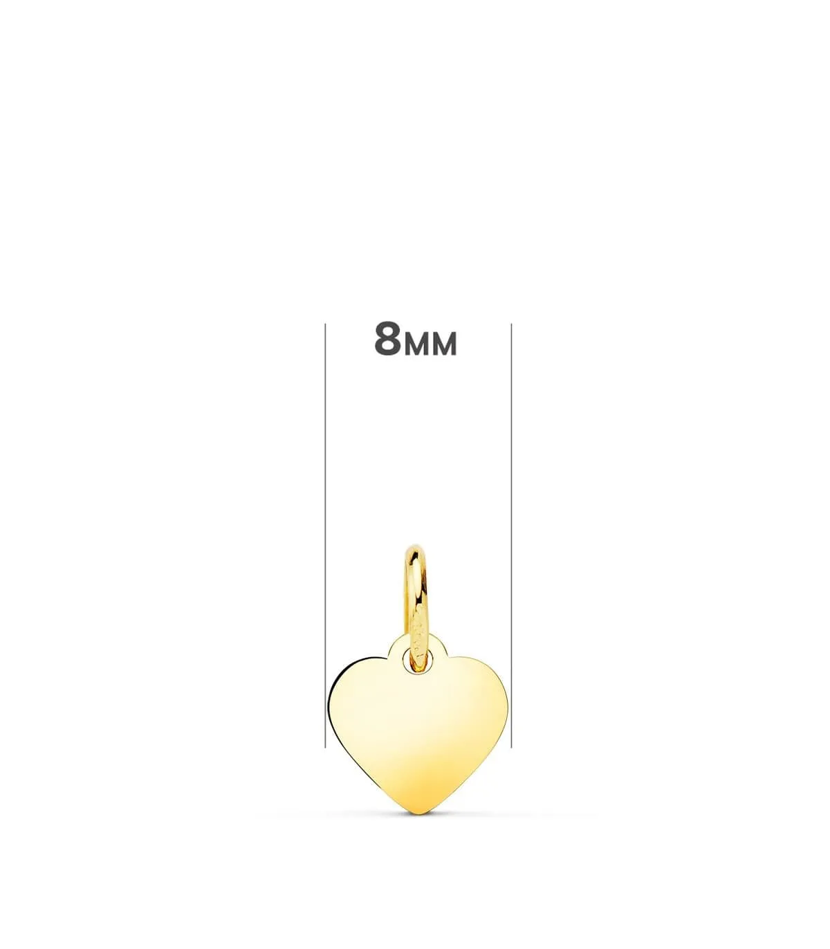 Colgante personalizado Corazón Oro 18K 8mm