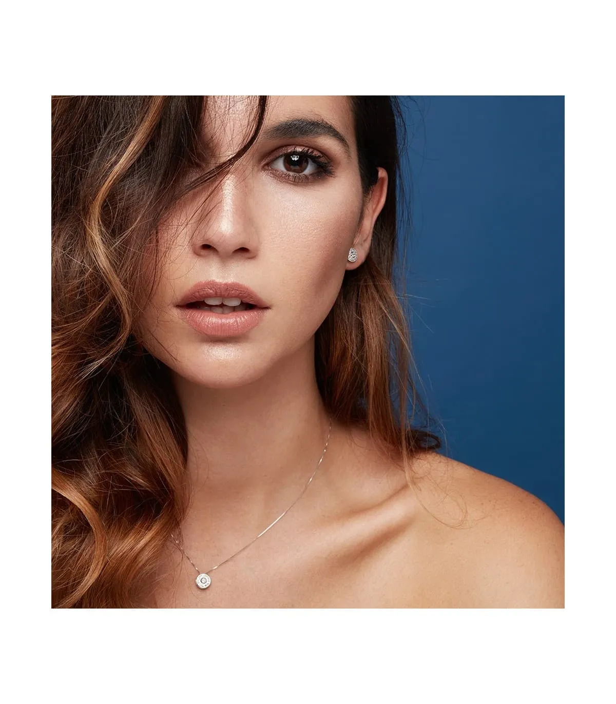Collier femme zircons Or Blanc 18k
