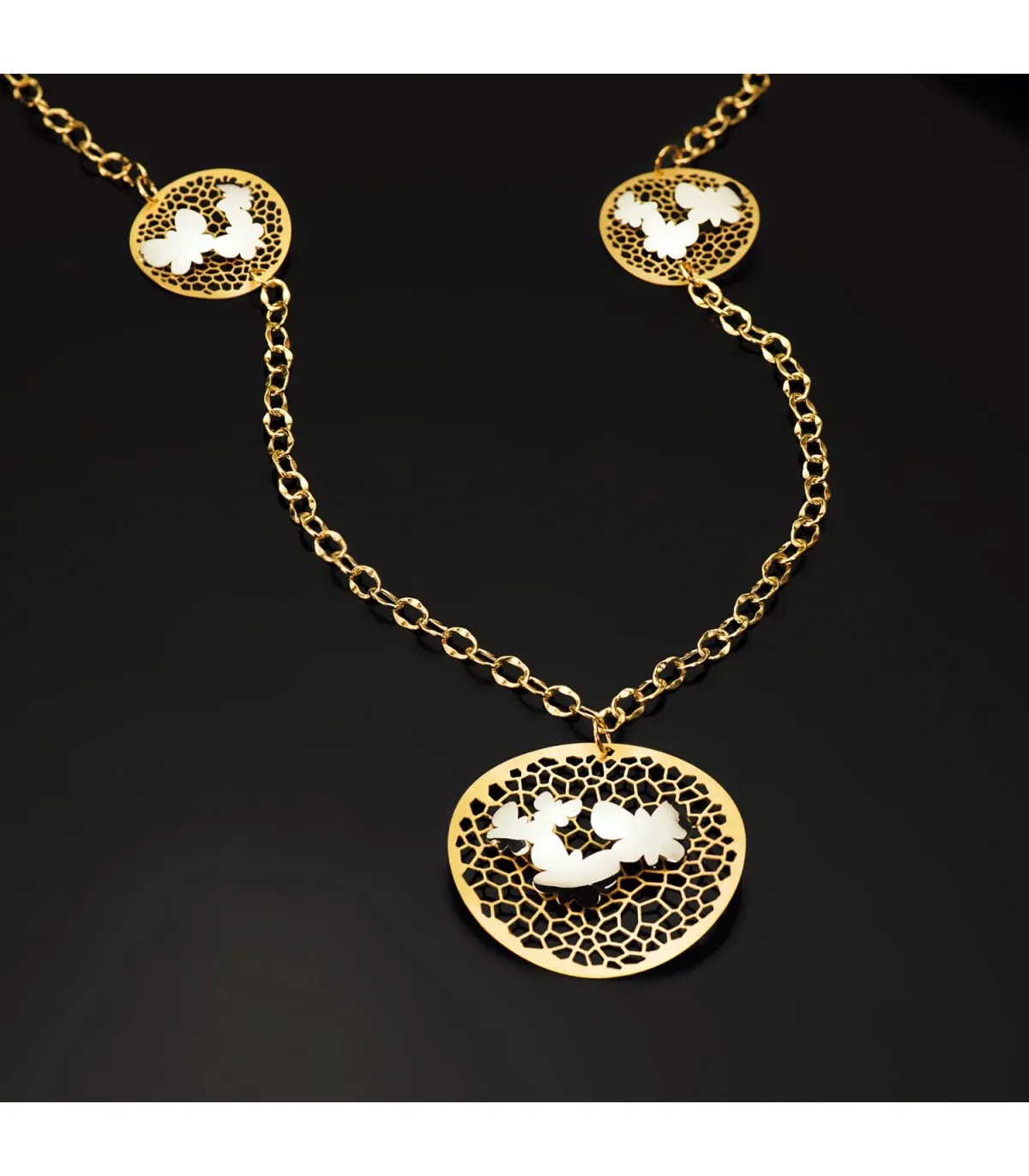 Collier or bicolore 18k Sweet Butterfly