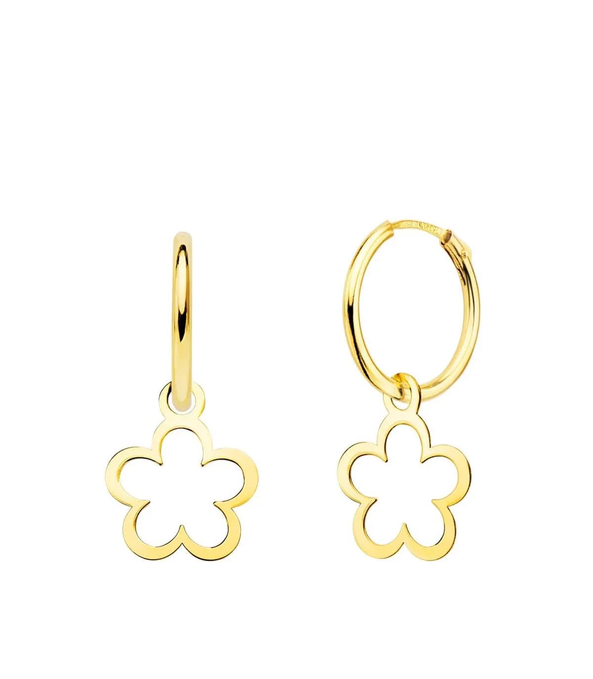 Créoles Fleur Or Jaune 18k