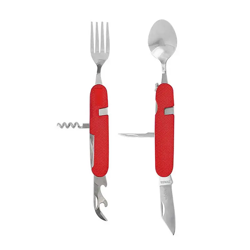 Cubiertos 8 usos Wallis mango de aluminio rojo
