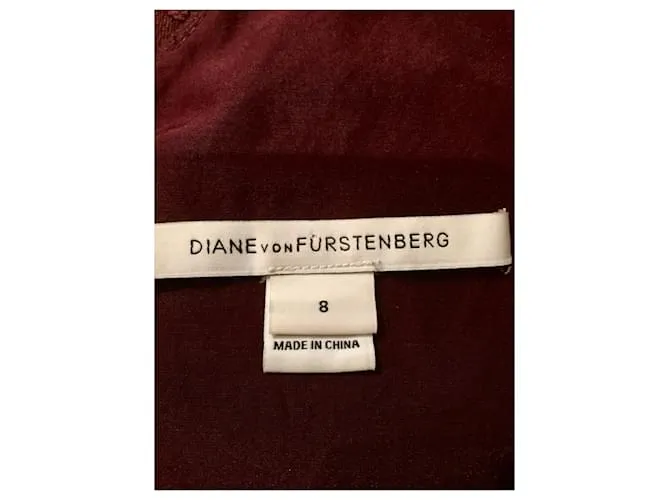 Diane Von Furstenberg Vestido burdeos con encaje floral Sarita de DvF Púrpura 