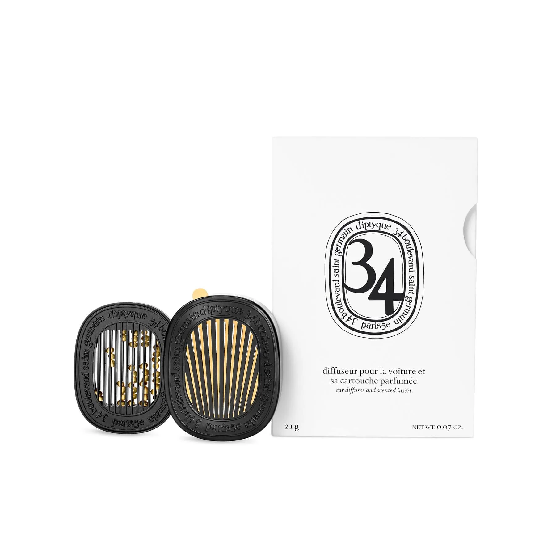 Difusor de aromas para el coche Diptyque y 1 recarga Car Diffuser de 34 boulevard de saint germain