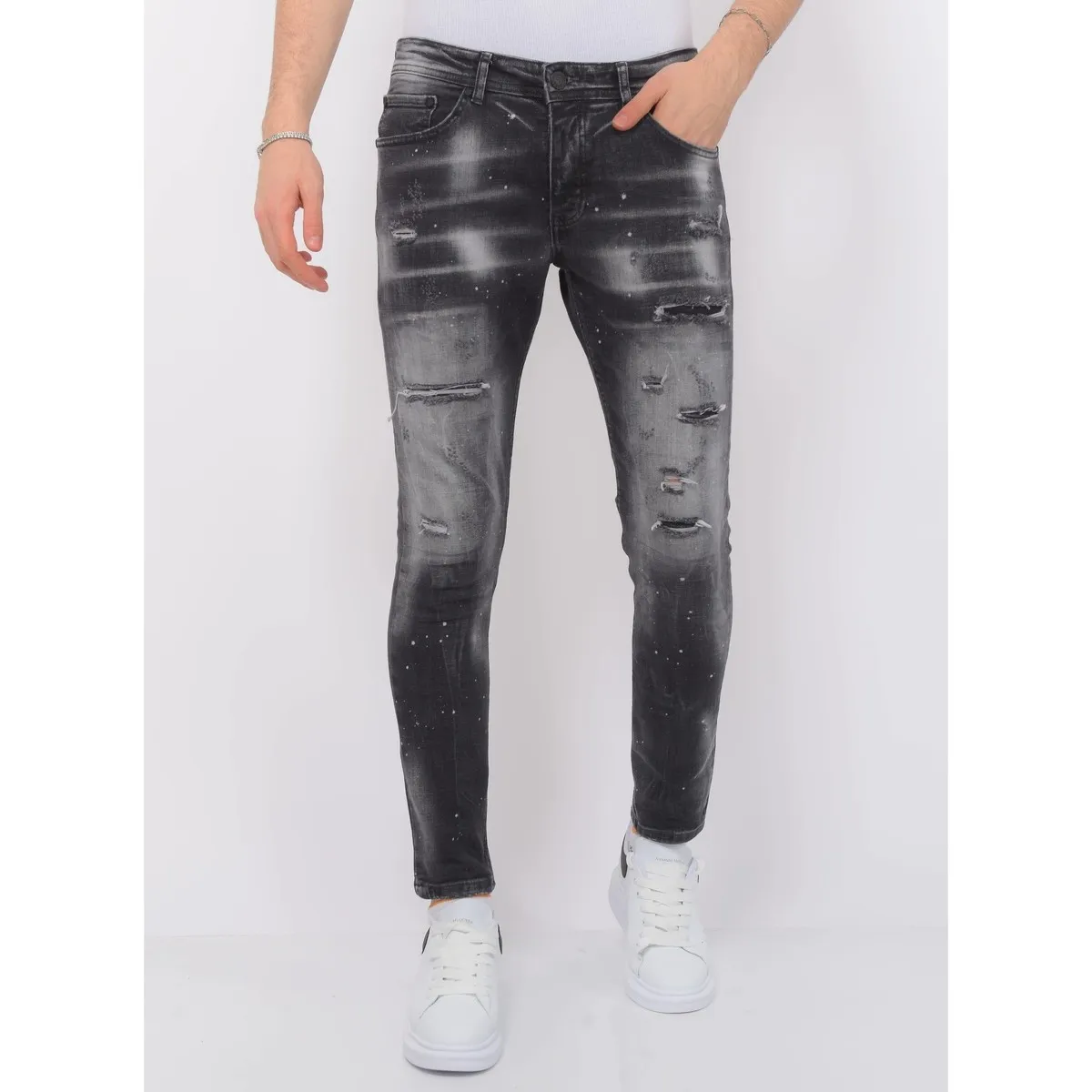Distressed Jeans Stonewash Hombre