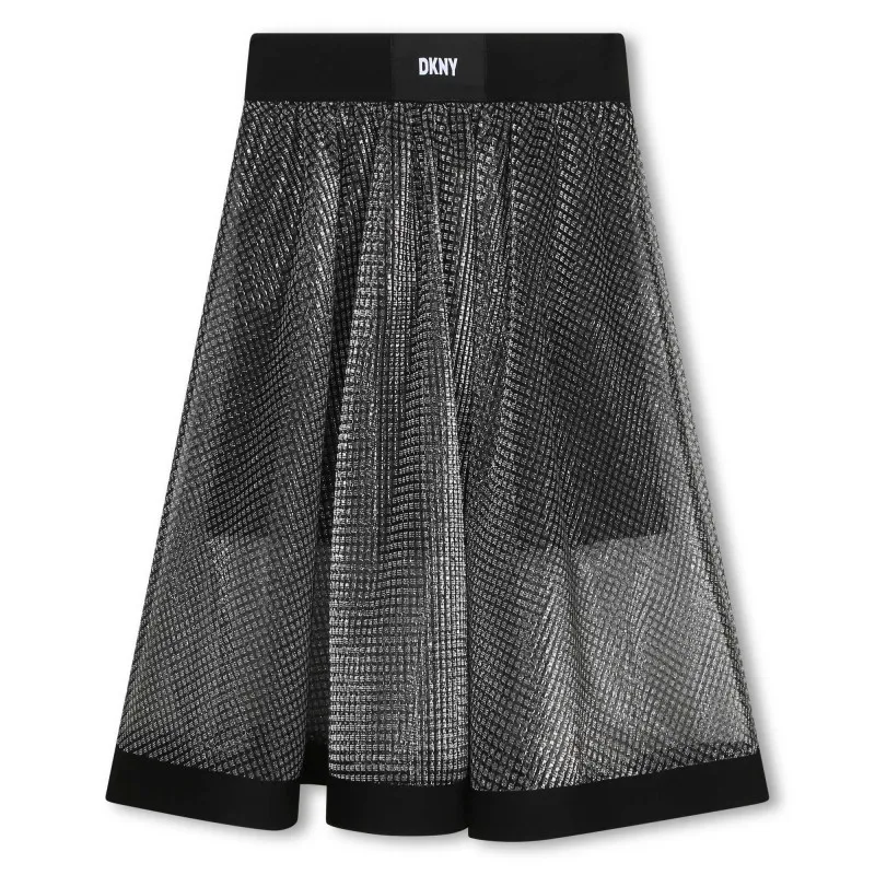 DKNY Falda 2 en 1 rejilla irisada