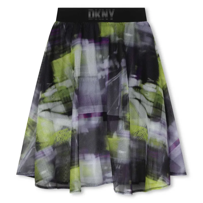 DKNY Falda de rejilla forrada