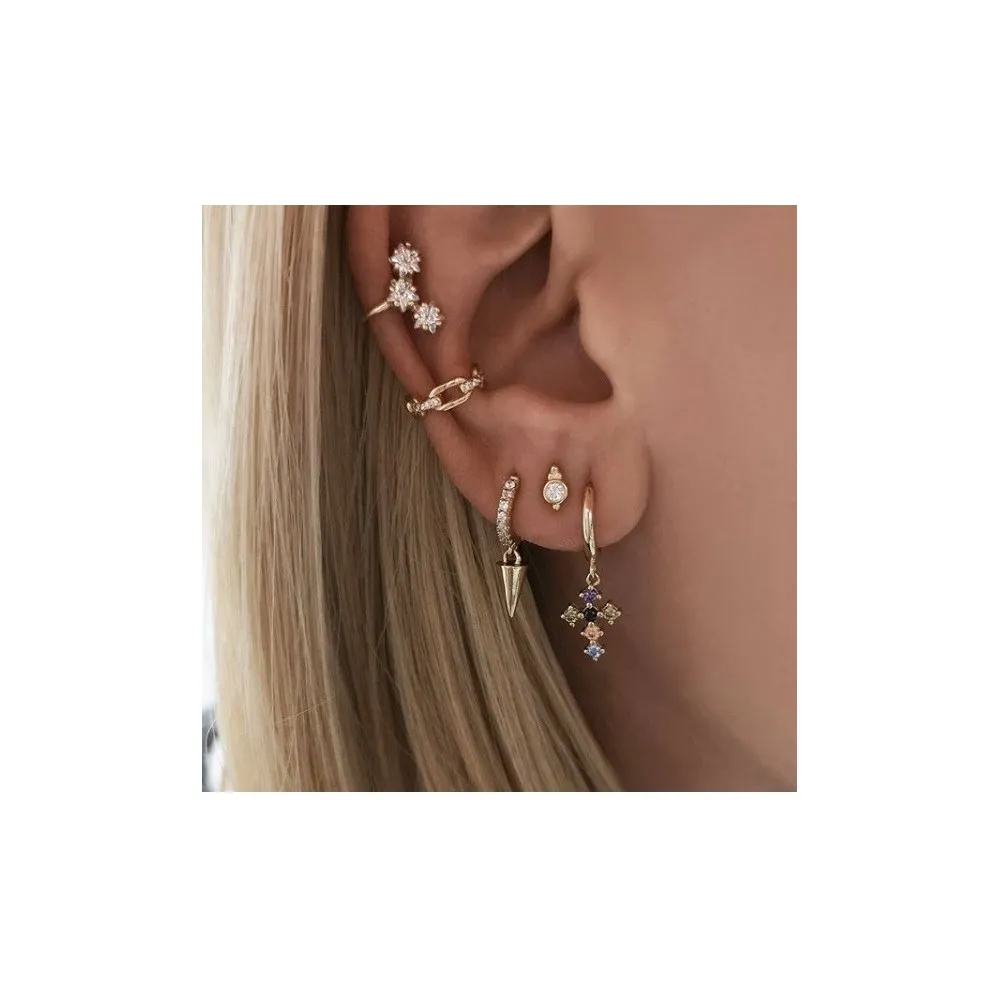 Ear Cuff Chain Circonitas Oro