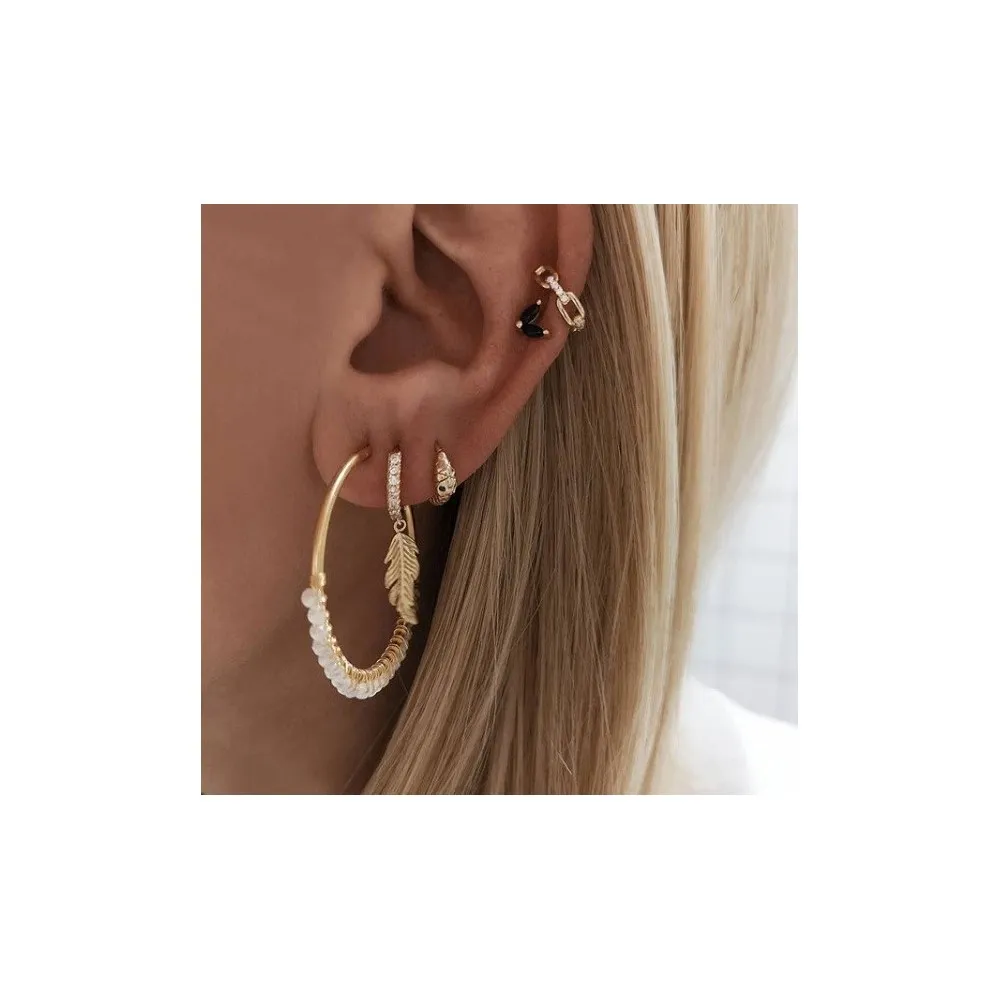Ear Cuff Chain Circonitas Oro