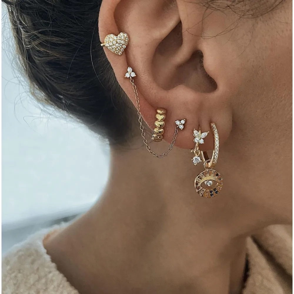 Ear Cuff Mini Hearts Oro
