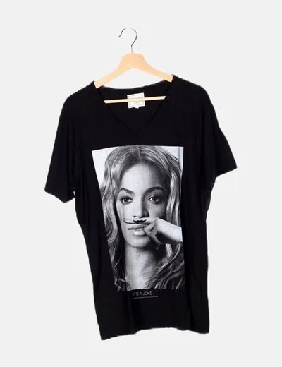 Eleven Paris Camiseta negra print dibujo